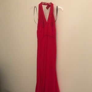Red formal halter dress